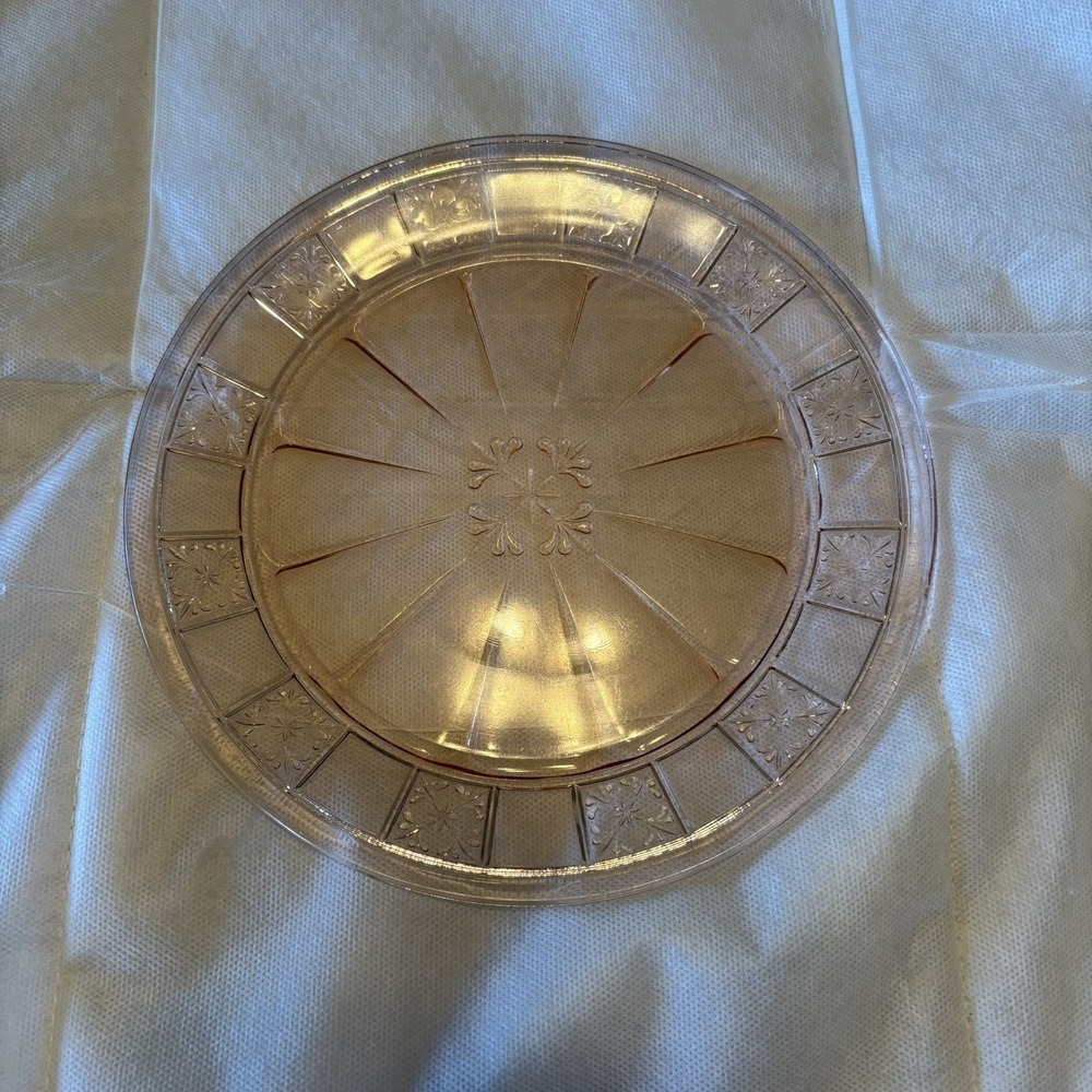 DORIC PINK 9" DIAMETER Depression glass DINNER PLATE!  JEANNETTE GLASS CO.